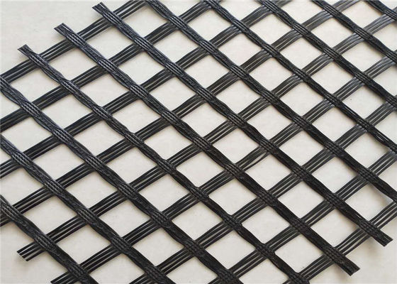 Pavement Plastic Compound 100x3.95m Fiberglass Geogrid For Road Construction