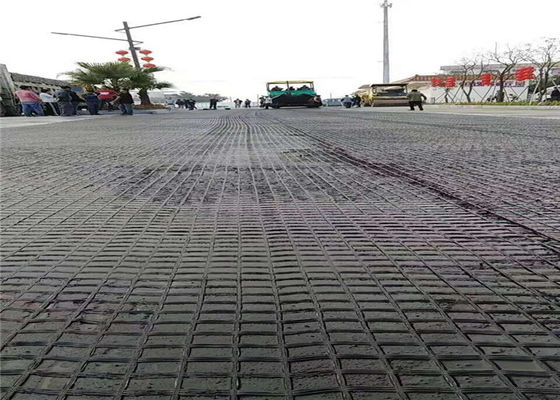 Biaxial Mesh Bitumen Coating Plastic Geogrid For Driveway