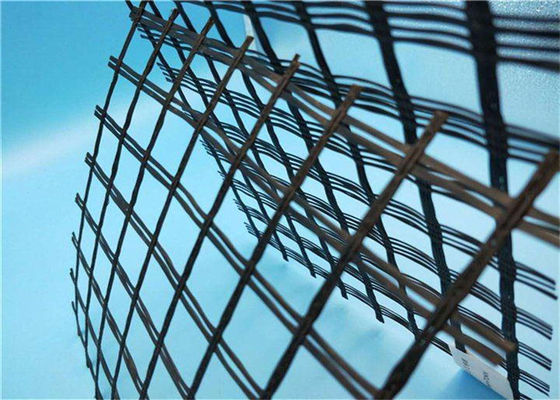 Composite Asphalt Reinforcement 25Kn Glass Fiber Geogrid For Road