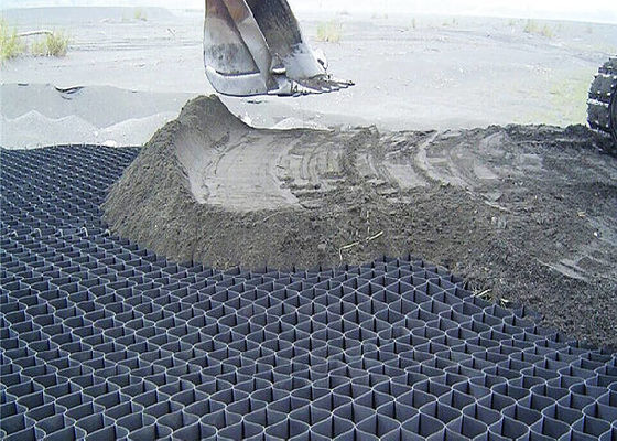 Black Road Grid Hdpe Honeycomb Geocell Gravel 1.0mm Thickness