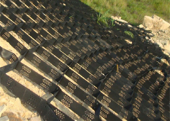 Black Road Grid Hdpe Honeycomb Geocell Gravel 1.0mm Thickness