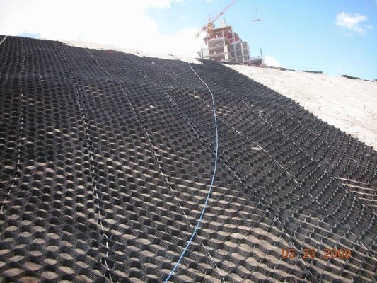 Textured Perforated Geocell Slope Stabilization For Road Construction